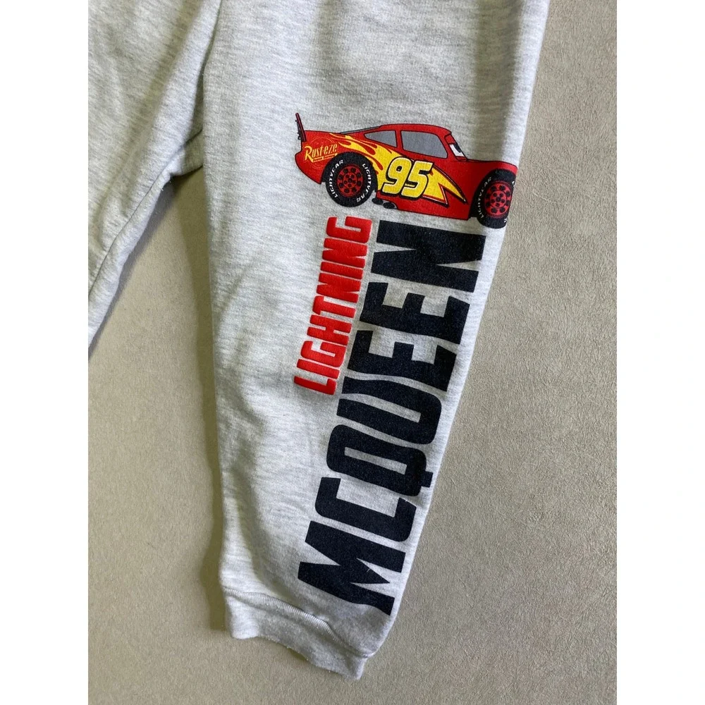 Disney Pixar Cars Lightning McQueen Gray Fleece Sweatshirt Joggers Set 4T